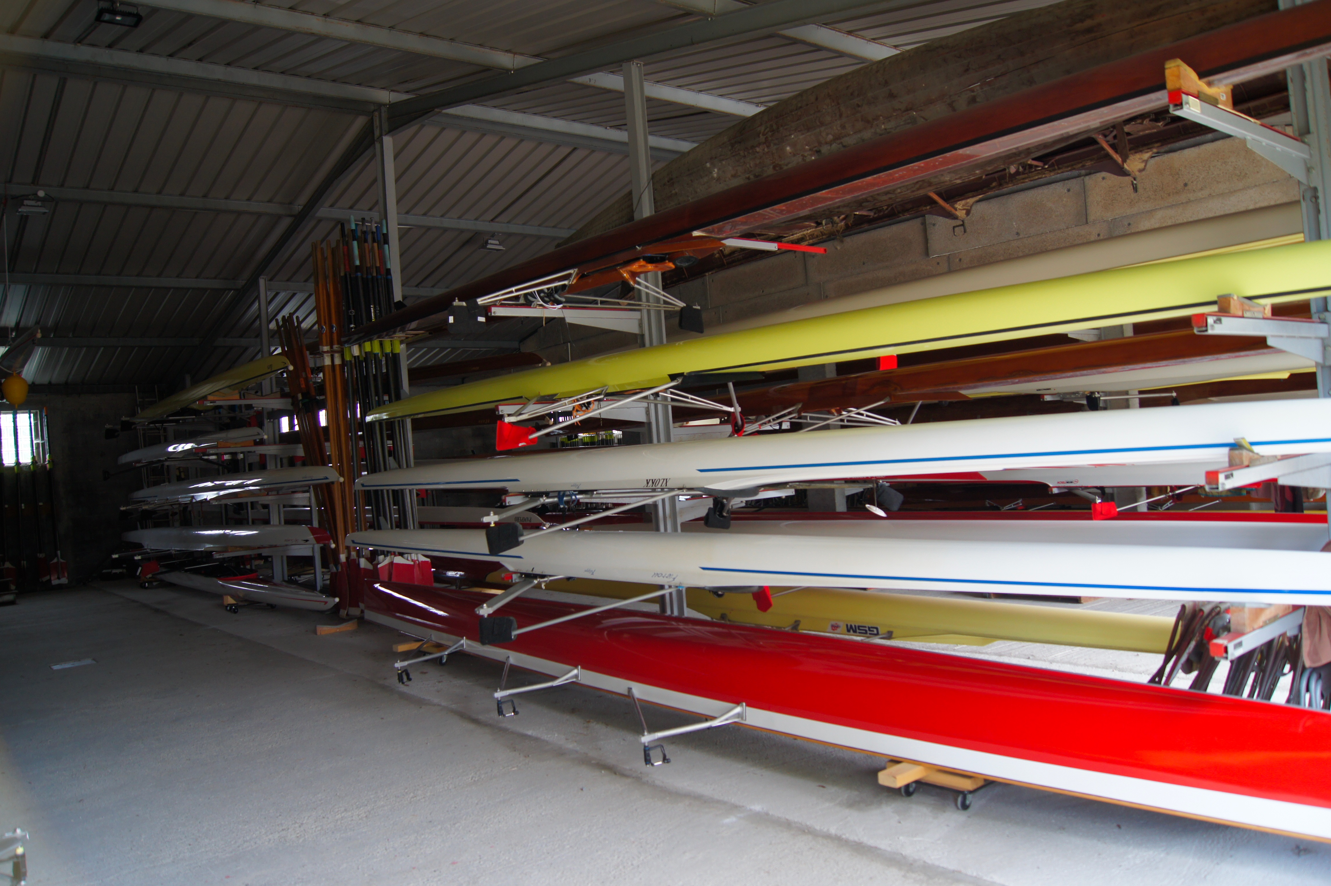 Le hangar à bateaux du club d'aviron de Mulhouse