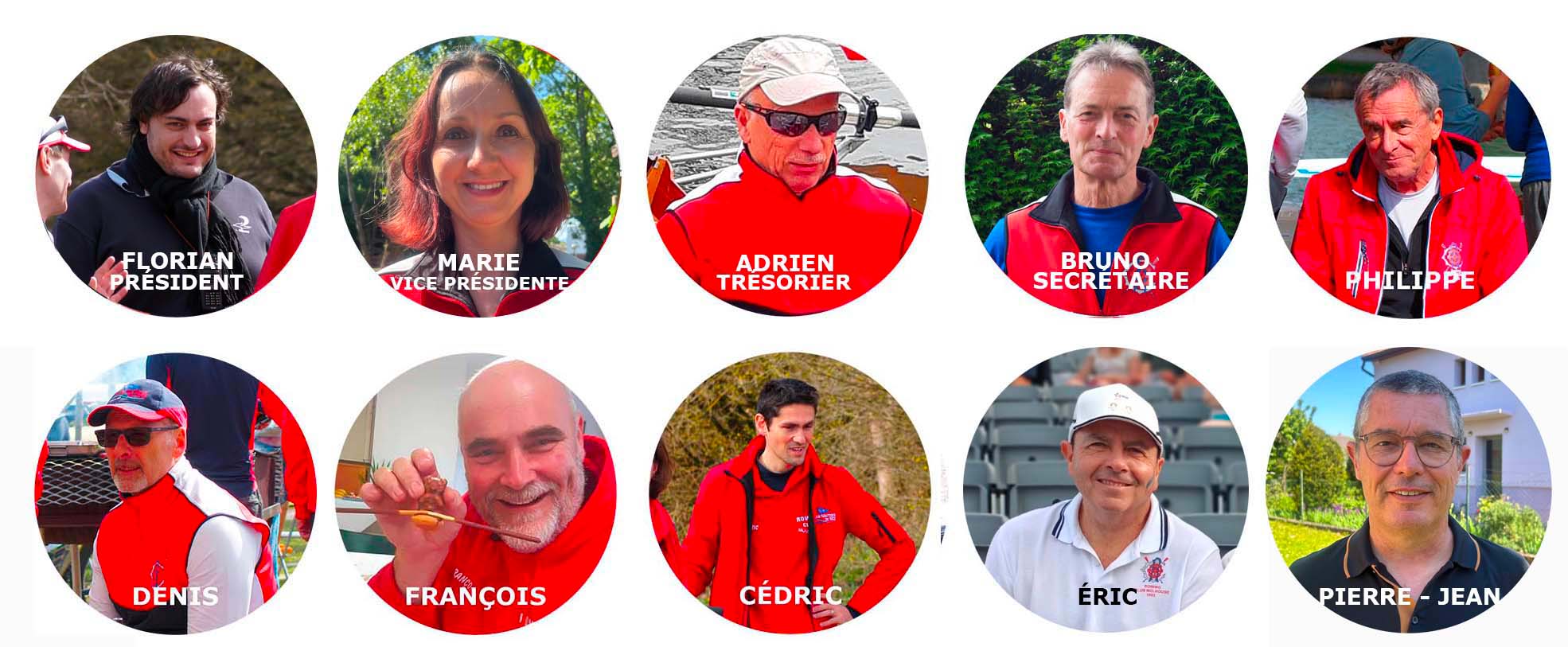Photo des membres du comité du club d'aviron de  Mulhouse